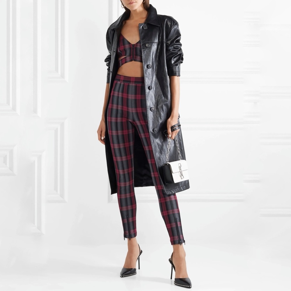 Alexander WANG Zip-embellished plaid skinny pants